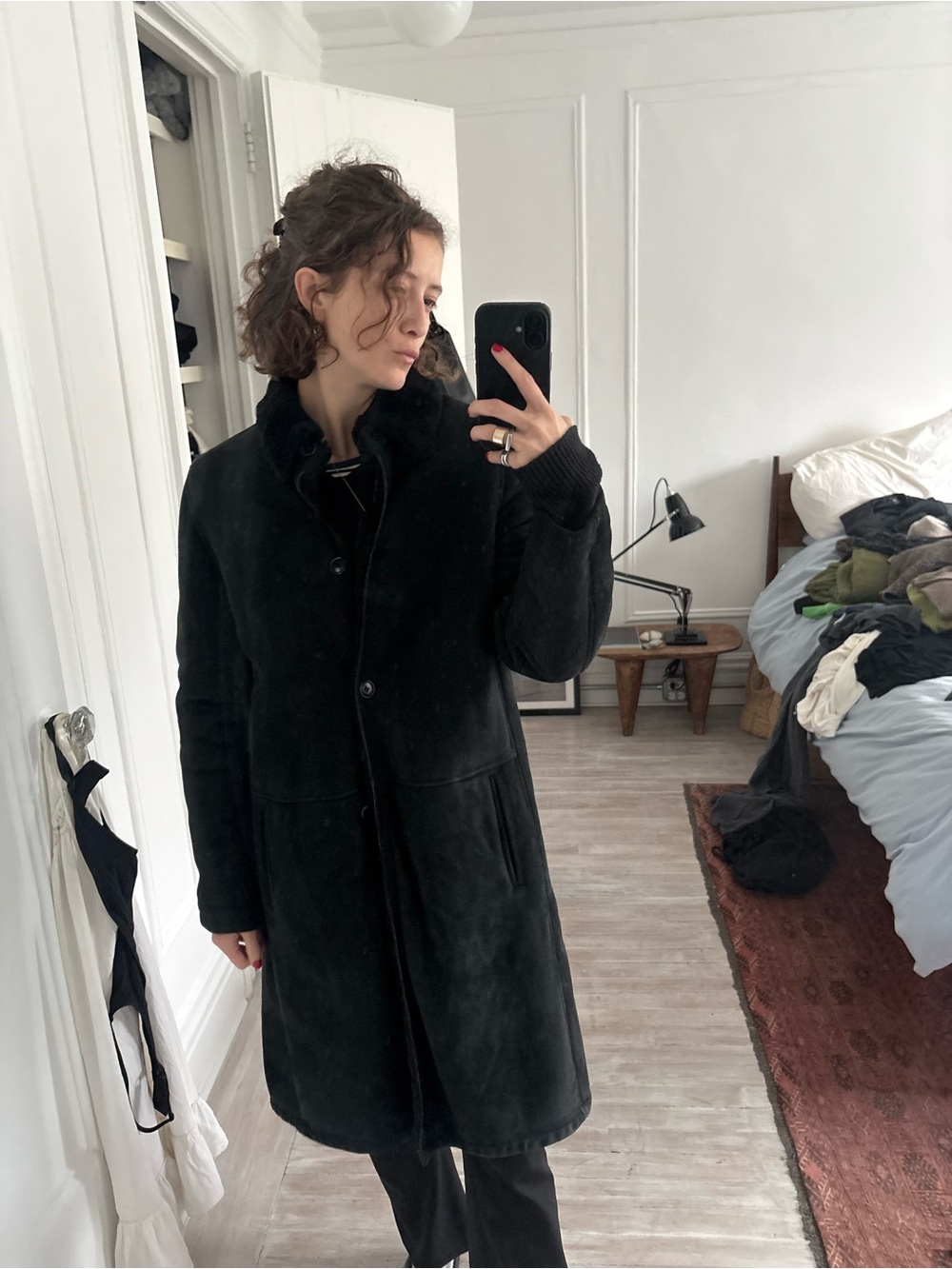 Vintage Barney’s shearling coat